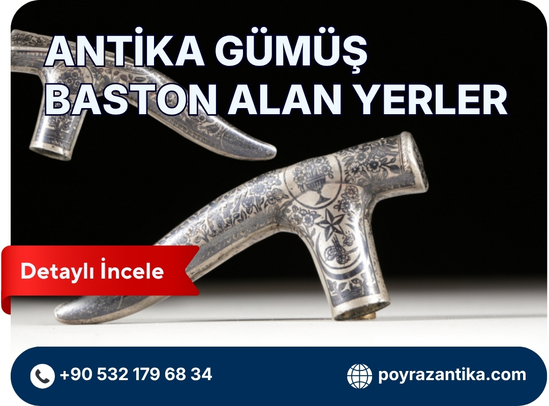 Antika Gümüş Baston Alan Yerler