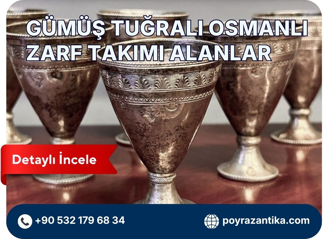Gümüş Tuğralı Osmanlı Zarf Takımı Alanlar